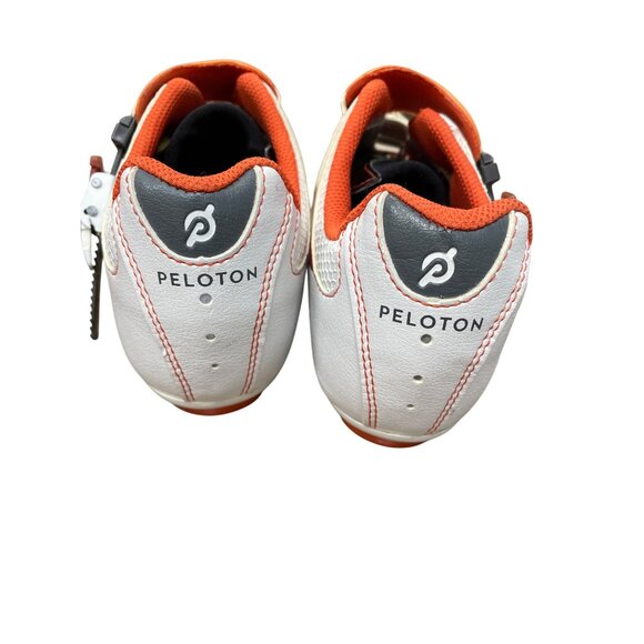 Peloton Womens Cycling Shoes Size 39/8 White & Orange Training Sneakers SKU 9214 - Picture 6 of 12